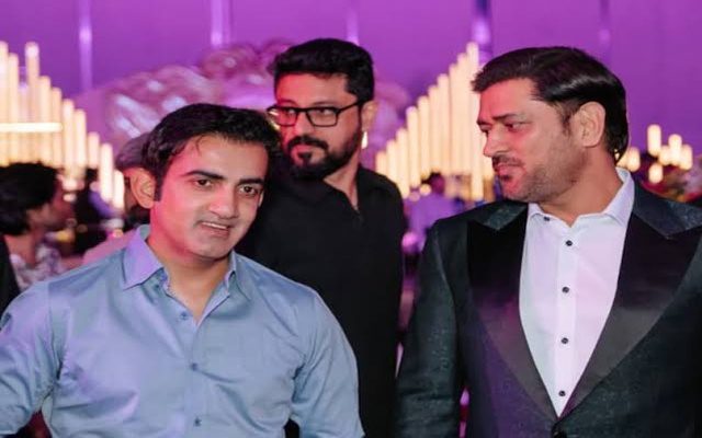 MS Dhoni And Gautam Gambhir Reunite At A High-Profile Wedding