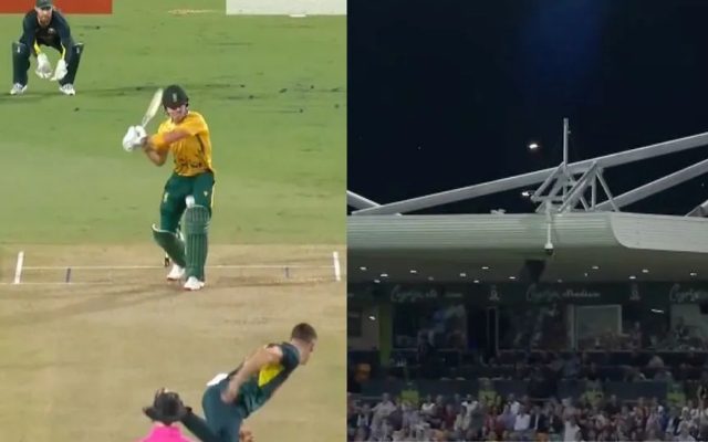 [WATCH]- CSK Star Smashes Ben Dwarshuis For Huge Six Outside Stadium In AUS-SA 3rd T20I