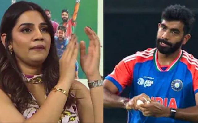 [WATCH]- “Akkhi Duniya Ek Taraf”: Sanjana Ganesan Playfully Praises Jasprit Bumrah During IND vs BAN