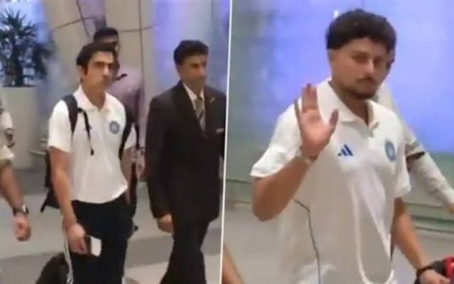 [WATCH]- Gautam Gambhir And Kuldeep Yadav Arrive In Ahmedabad Ahead Of West Indies Test
