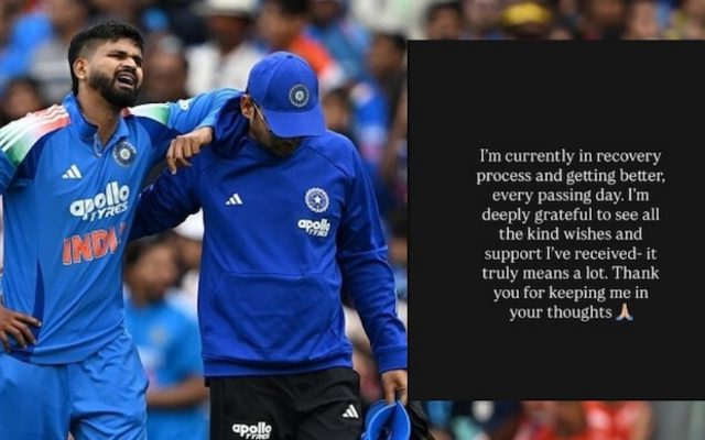 “Truly Thankful For All The Warm Wishes” – Shreyas Iyer’s First Post After Injury