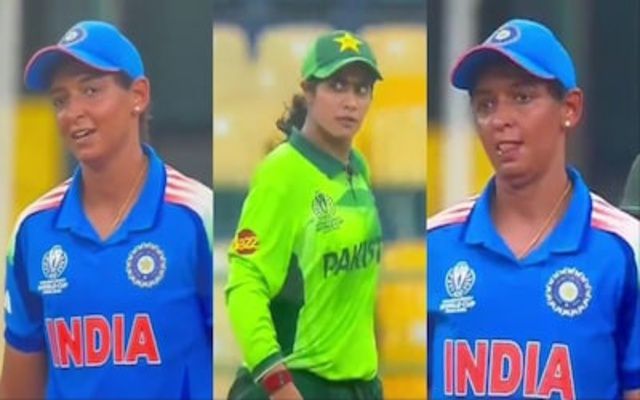 [WATCH] Harmanpreet Kaur Reacts On Pakistan Bowler’s Death Stare During IND-W vs PAK-W World Cup Match