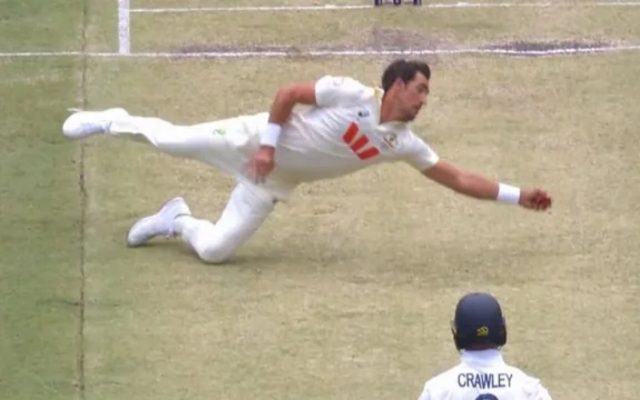 [WATCH]- Mitchell Starc Grabs One-Handed Stunner As Zak Crawley Falls For A Duck In Perth Test