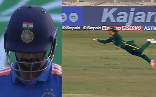 [WATCH]- Dewald Brevis Stuns with One-Handed Catch To Dismiss Ruturaj Gaikwad For 8 In 1st ODI