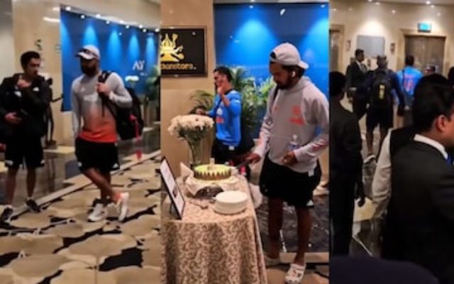[WATCH]- Indian Players Celebrate At Team Hotel While Gambhir Chats With Rohit And Kohli Walks By