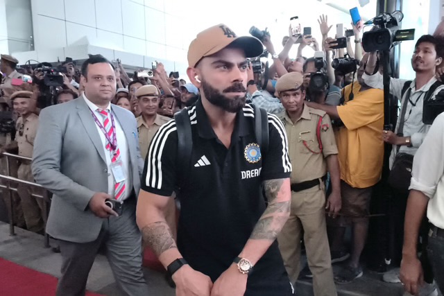 [WATCH]- Virat Kohli Mobbed By Fans At Bengaluru Airport After Vijay Hazare Trophy Heroics