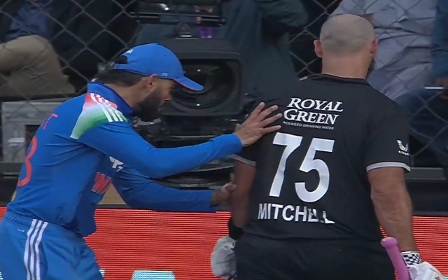 [WATCH] Virat Kohli’s Playful Push Sends New Zealand Star Off In Viral 3rd ODI Moment