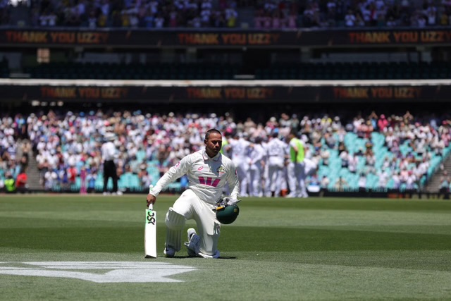 [WATCH]- Usman Khawaja Bids Farewell With Emotional SCG Turf Kiss In Ashes 5th Test