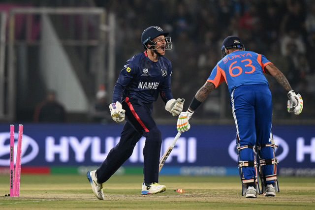 [WATCH] Bernard Scholtz Stumps Suryakumar Yadav In IND vs NAM Clash