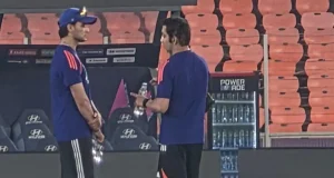 Abhishek Sharma was seen having a chat with Gautam Gambhir. (Image: X (Twitter)