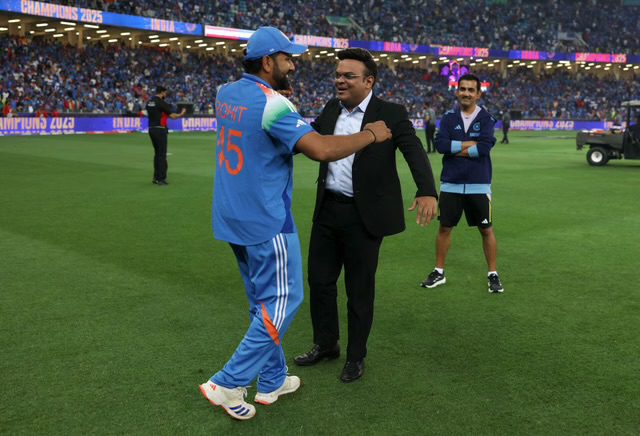 [WATCH]- Rohit Sharma And Jay Shah Share A Fun Moment After India Lift ICC Men’s T20 World Cup 2026 Trophy