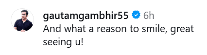 Gautam Gambhir responds on MS Dhoni's post