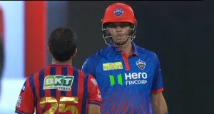Prince Yadav in a heated exchange with Tristan Stubbs. (Image: X/Twitter)