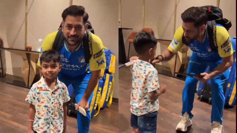 IPL 2026: [WATCH] MS Dhoni Shares Adorable Moment With Young Fan Ahead Of MI vs CSK Match
