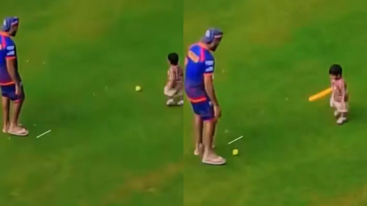 [WATCH] Rohit Sharma Shares Cute Moment With Son Ahaan Before MI vs SRH Clash