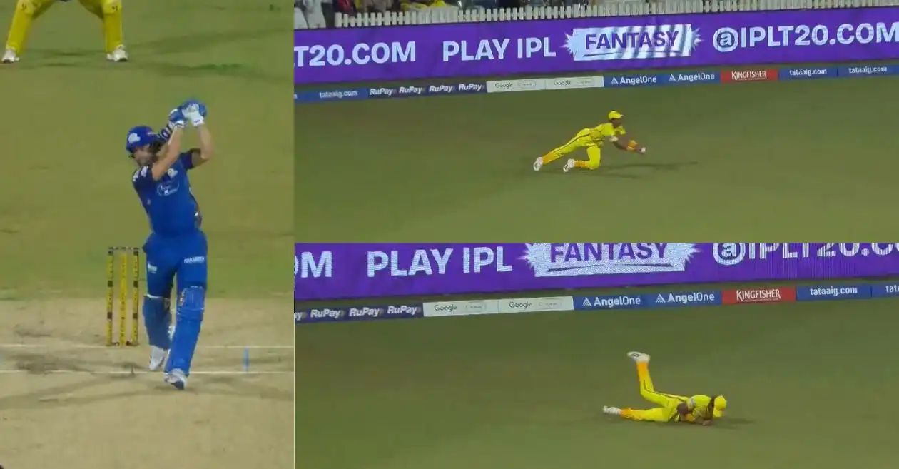 [WATCH] Ramakrishna Ghosh Takes A Stunning Catch To Dismiss Will Jacks In CSK vs MI Clash