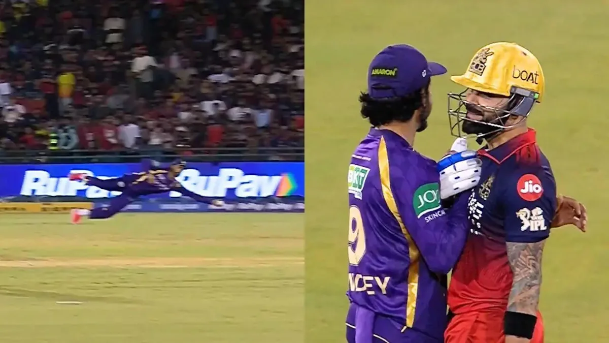 [WATCH]- Manish Pandey Pulls Off Stunning One-Handed Screamer In RCB vs KKR Clash