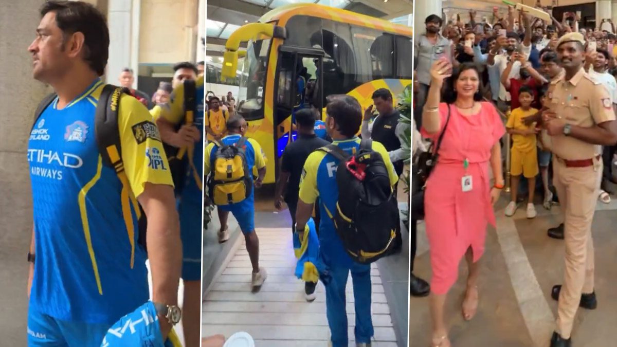[WATCH]- MS Dhoni Arrives in Chennai Ahead of CSK vs SRH Clash, Fans Gather At The Team Hotel