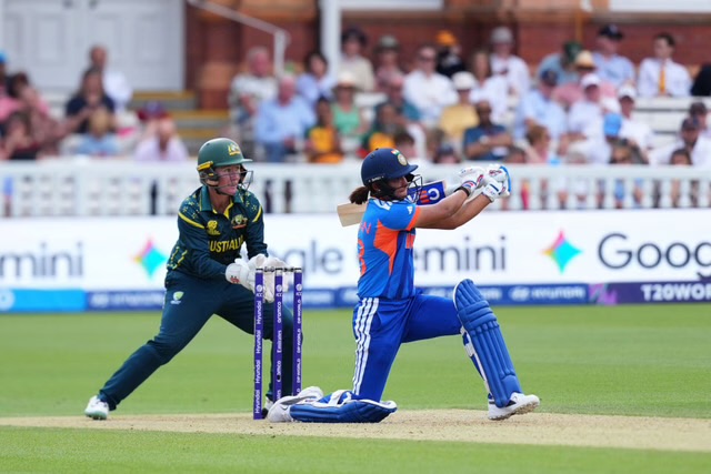 [WATCH]-Harmanpreet Kaur’s hat-trick of sixes gives India a blazing finish against Australia in Women’s T20 World Cup.