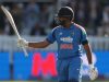 Rohit Sharma celebrates after scoring a century